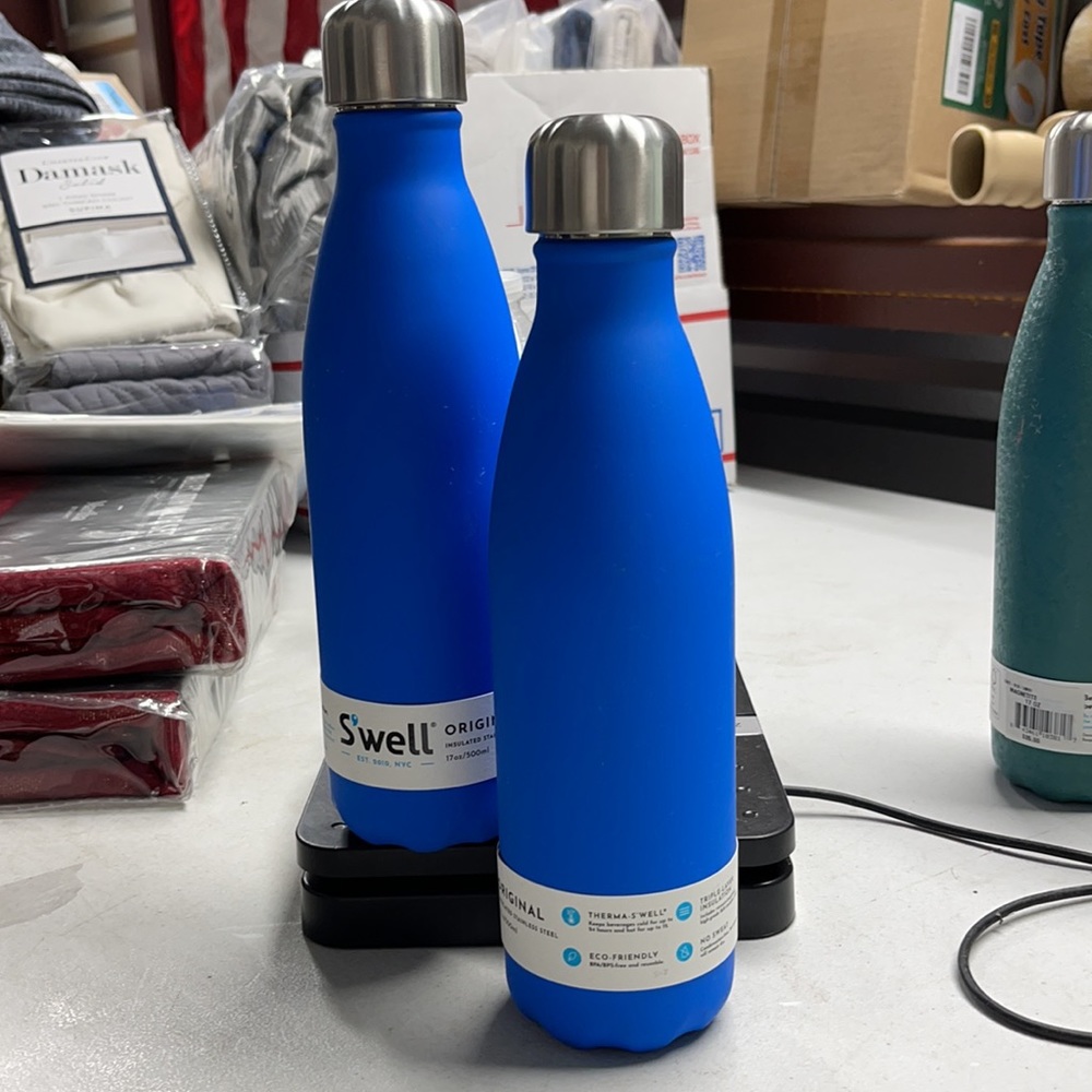 S'well Soft Touch Sport Geyser Water Bottle BLUE